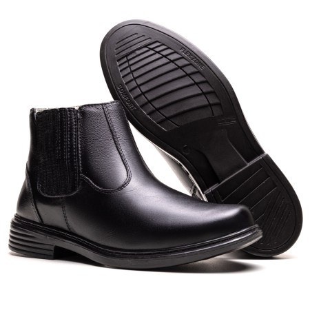 BOTA FINA EM COURO PRETA PL-1005P