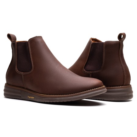 BOTINA MASCULINA ULTRA COMFORT EM COURO PINHÃO PL-1006PP