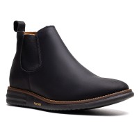 BOTINA MASCULINA ULTRA COMFORT EM COURO PRETO PL-1006P